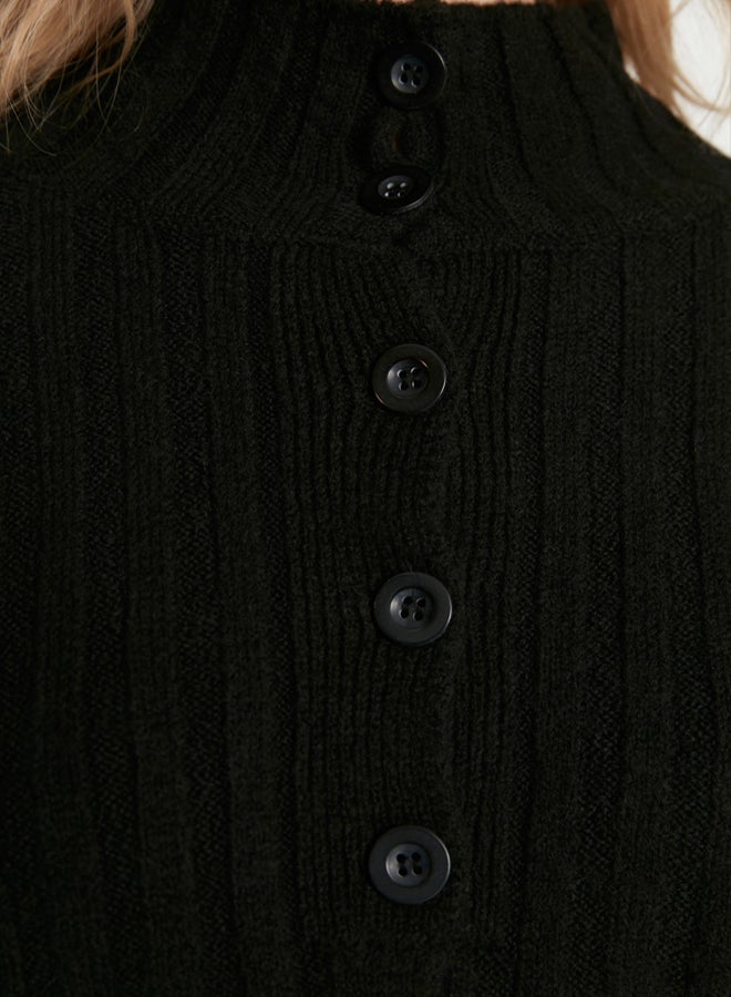 trendyol Black Wide Fit Soft Textured High Neck Knitwear Sweater - Image 4
