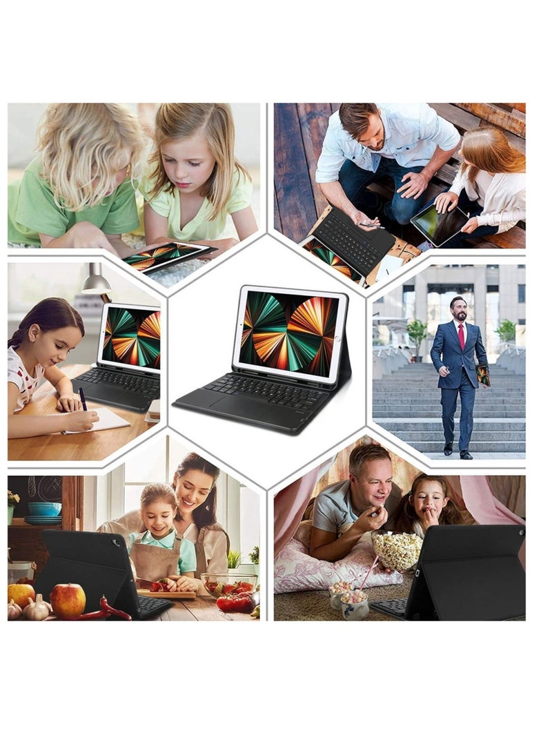 ELTRAZONE iPad 9.7 Keyboard Case for iPad 6th Generation 2018, iPad 5th Gen 2017, iPad Air 2 & Air iPad Pro 9.7 Wireless Bluetooth Touchpad Keyboard, Protective Case with Pencil Holder - Image 4