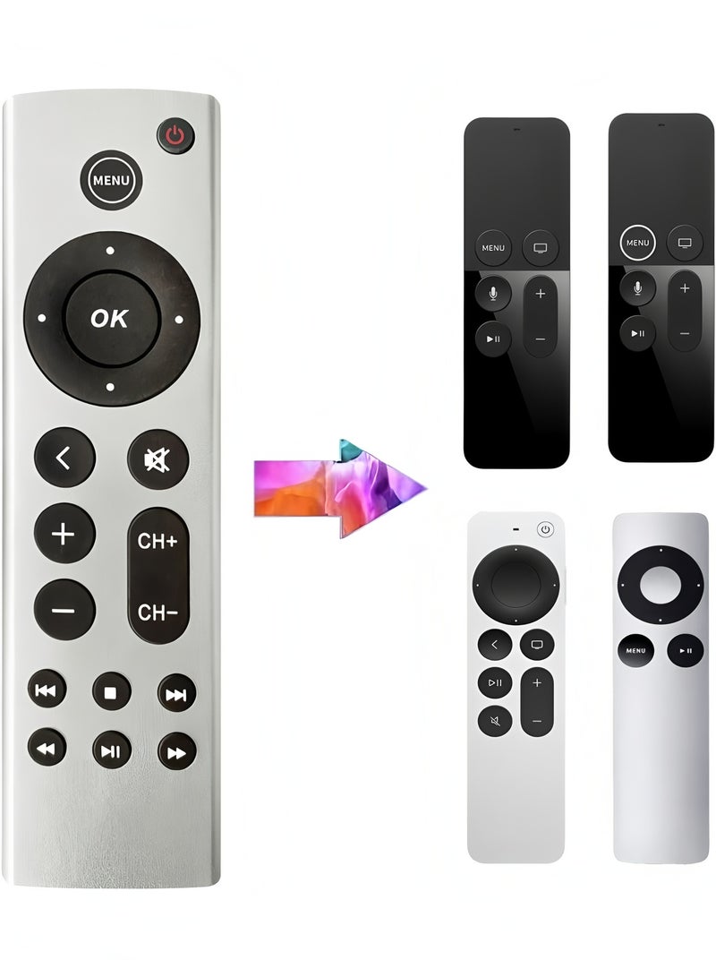Flyview Universal Remote Control Replacement for Apple TV 4K, Apple TV Box (2nd 3rd 4th Gen), Apple TV HD A2843 A2737 A2169 A1842 A1625 A1427 A1469 A1378 A1218 - Image 1