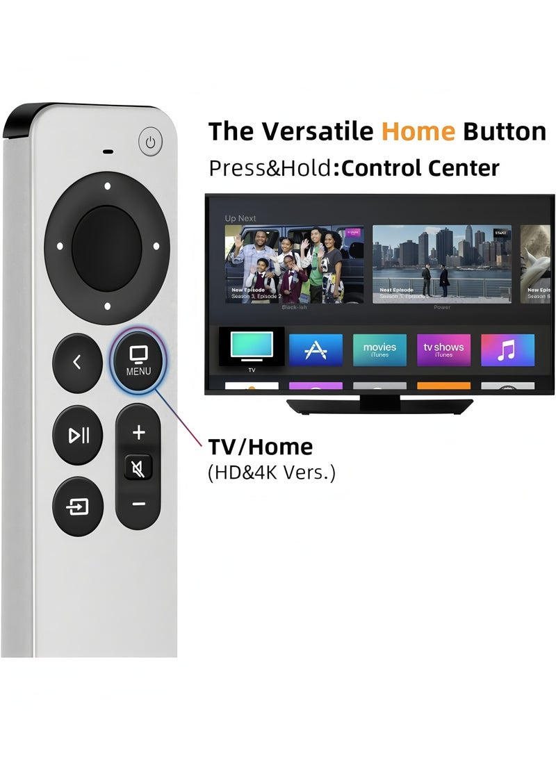 Flyview Universal Remote Control Replacement for Apple TV 4K, Apple TV Box (2nd 3rd 4th Gen), Apple TV HD A2843 A2737 A2169 A1842 A1625 A1427 A1469 A1378 A1218 - Image 3