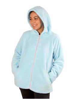 snooze Snooze Home Wear Jacket With Hodi, Light blue  - Image 1