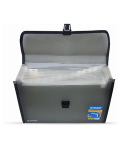 Maxi Maxi Expansion File 13 Grids Without Handle Black, 13 Pockets Expanding Folders, Portable Accordion A4 Expandable Organizer  - Image 3