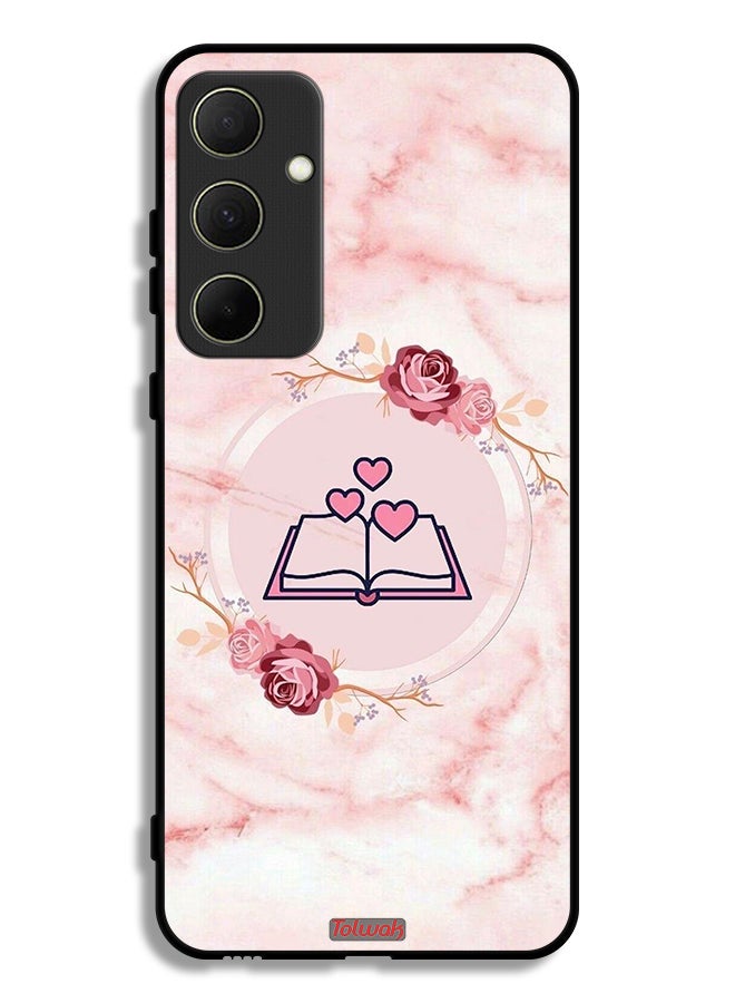 Tolwak Samsung Galaxy A35 5G Protective Case Cover Three Hearts On Book Artwork - Image 1