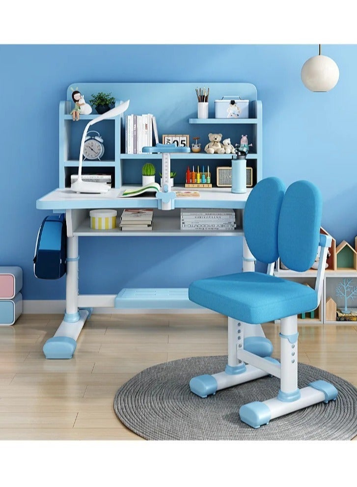Generic Children's study desk, adjustable student writing and homework desk with bookshelf, desk and chair combination  - Image 3
