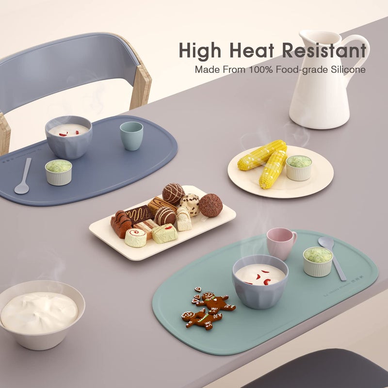 Cuddle Campus Silicone Placemat with Raised Edges for Kids,Toddlers,Babies, Non-Slip Table Setting Placemat for Dining,Come with String for Storage - Image 3