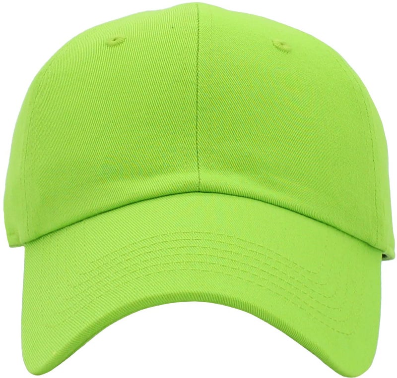 KBETHOS KB-LOW LIM Classic Cotton Dad Hat Adjustable Plain Cap. Polo Style Low Profile (Unstructured) (Classic) Lime Adjustable - Image 2