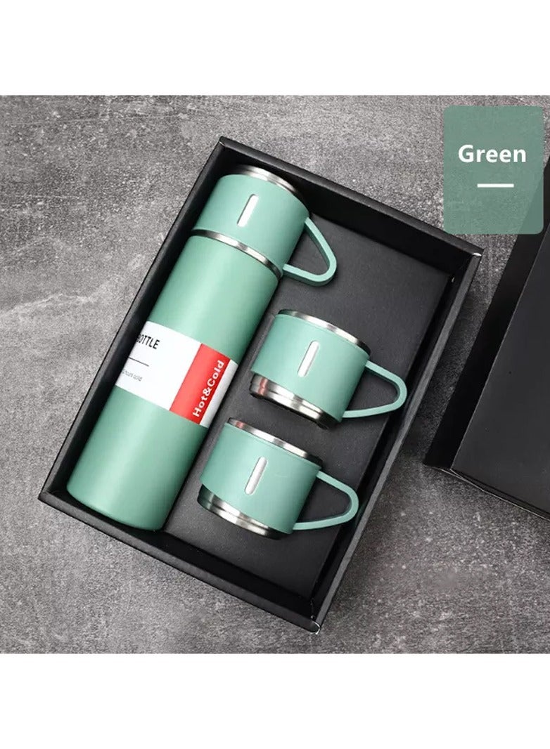 New Arrival Customizable Logo 3 Lid Stainless Steel Multiple Color Student And Business Gift Cup Vacuum Flask Set