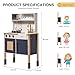 ROBUD Play Kitchen Wooden Kids Kitchen Playset with Sounds Lights Pretend Play Kitchen Set for Toddlers Gift for Boys Girls Vintage Style 3 Gem Blue - Image 4