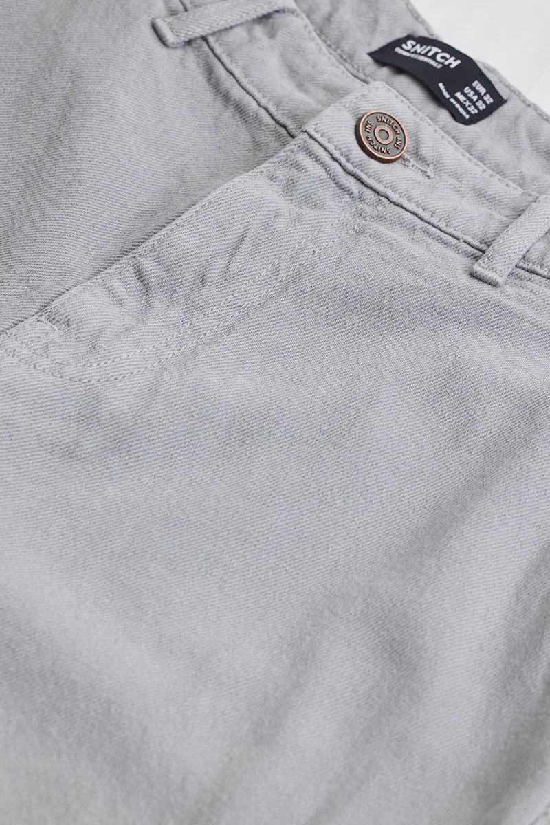 SNITCH Light Grey Baggy Fit Jeans