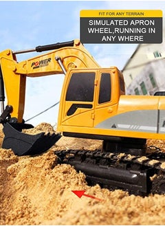 GROIC Remote Control Excavator Toy Truck RC Excavator with Metal Shovel Lights Sounds Rechargable Engineering Sand Digger Construction Vehicle Toy Gift for Boys Girls Kids & Children  - Image 5
