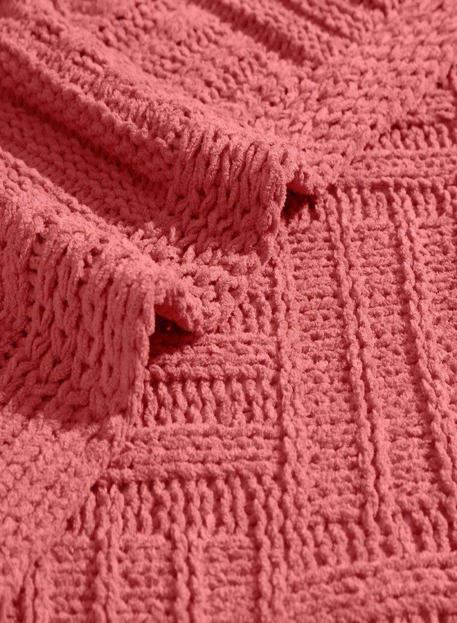 Tommy Bahama - Throw Blanket, Super Soft Bedding, Ideal for Couch & Chair (Chain Basket Coral, 50 x 60) - Image 2