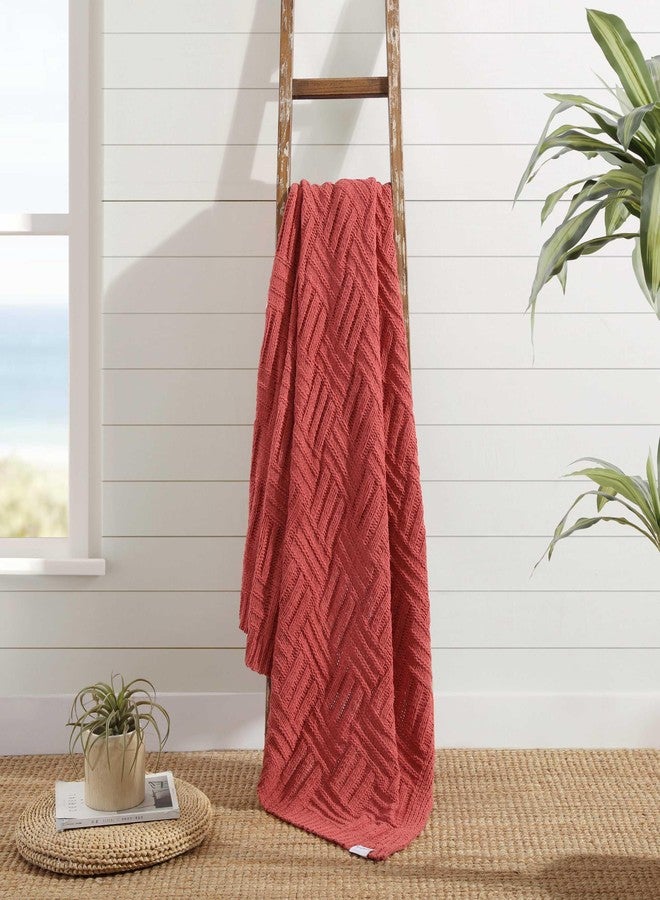 Tommy Bahama - Throw Blanket, Super Soft Bedding, Ideal for Couch & Chair (Chain Basket Coral, 50 x 60) - Image 4