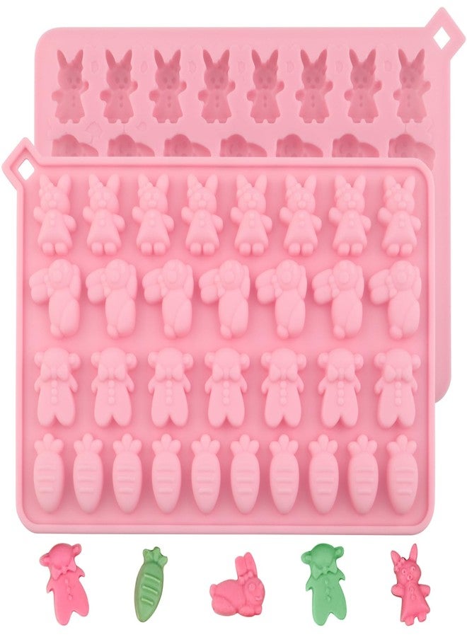 EDUEE Easter Silicone Molds Mini Carrot Chocolate Molds Easter Bunny Gummy Molds Small Rabbit Candy Mold for Fondant, Biscuits, Cookie, Cupcake Decoration - Image 1