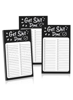 Magnetic Refrigerator Notepads Set of 3 for Grocery Lists To-Do Tasks and Recipe Reminders 50 Sheets Each