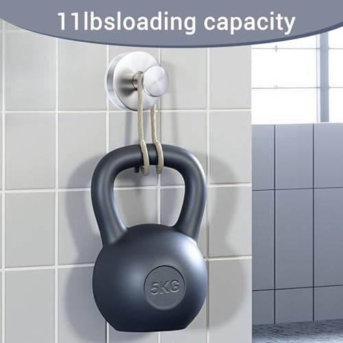 WellMade 2 Pack Brushed Stainless Steel Suction Cup Hooks for Shower, Bathroom, Kitchen, Waterproof & Rustproof Wall Hooks for Glass, Tile, Mirror - Image 4