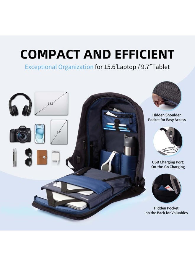 XDDesign XD Design Bobby Original Anti-Theft Laptop Backpack with USB Port - Men and Women Bag (Grey) - Image 4