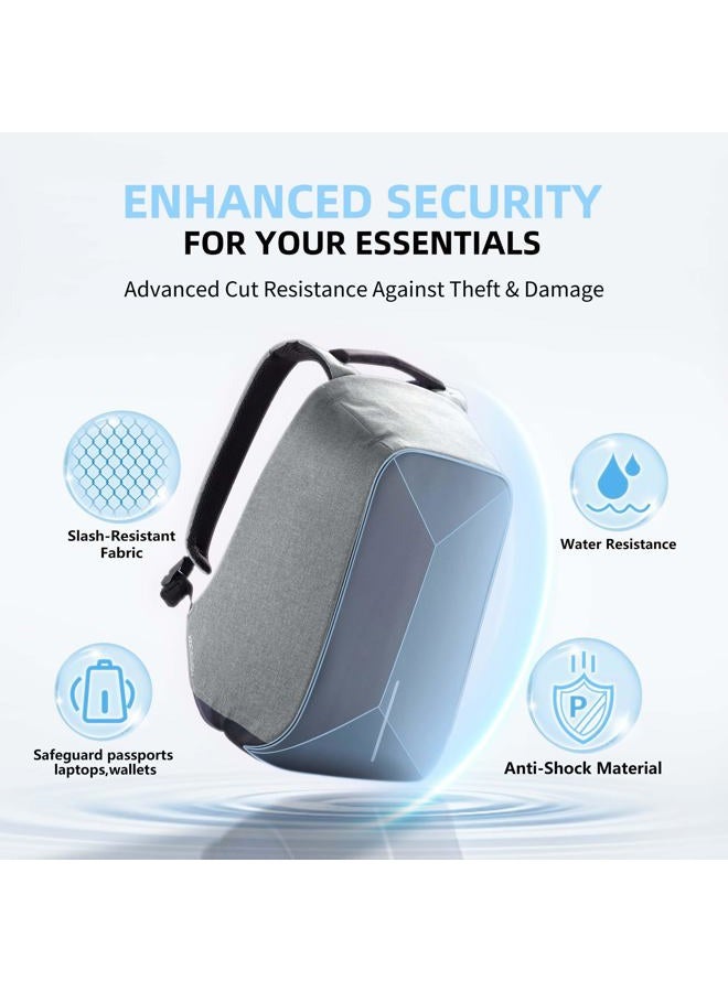 XDDesign XD Design Bobby Original Anti-Theft Laptop Backpack with USB Port - Men and Women Bag (Grey) - Image 2