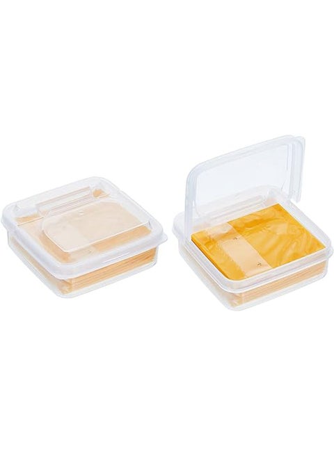 2 Pcs Mini Cheese Container for Fridge Sliced Cheese Container for Fridge Cheese Storage Cheese Storage Container for Fridge with Lids for Refrigerator Food Vegetable Keep Cheese
