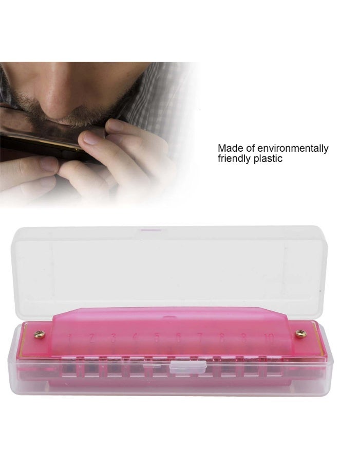 10 Holes Translucent Diatonic Harmonica Mouth Organ with PVC Box for Educational Musical Instruments Beginners Adults Professionals - Image 3