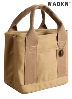 WAOKN Unisex Student Large Capacity Canvas Shopping Bag Tote Bag,Student Lunch Carry Handbag Clutch Bag,Multi-compartment Single Bag Shoulder Crossbody Bag Sling Bag for Travel,Work,Commuting,School  - Image 1
