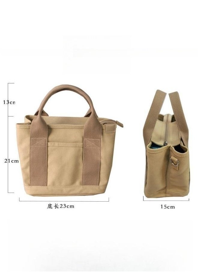 Unisex Student Large Capacity Canvas Shopping Bag Tote Bag,Student Lunch Carry Handbag Clutch Bag,Multi-compartment Single Bag Shoulder Crossbody Bag Sling Bag for Travel,Work,Commuting,School