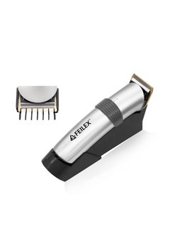 Feilex Professional Hair Clipper with High Quality and Golden Blade - 8 Levels - FXHT-195 - Silver  - Image 1