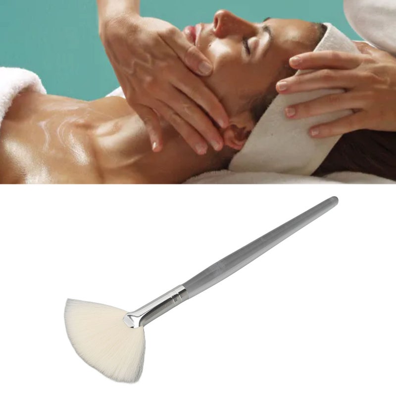 Face Mask Fan Brush Transparent Handle Cosmetic Flat Facial Brush for Beauty Salon Large - Image 1