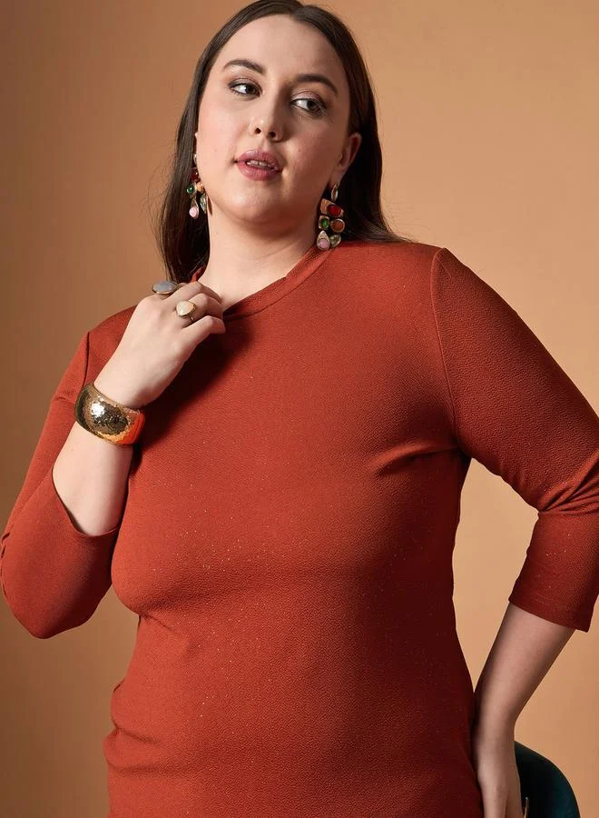 SASSAFRAS Terracotta Knit Dress