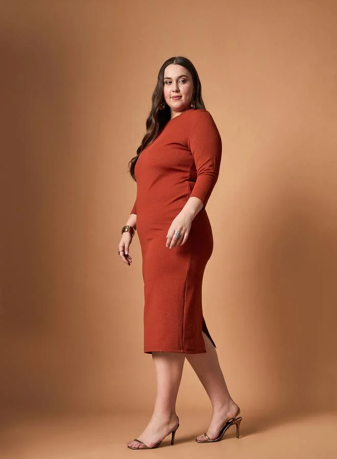 SASSAFRAS Terracotta Knit Dress