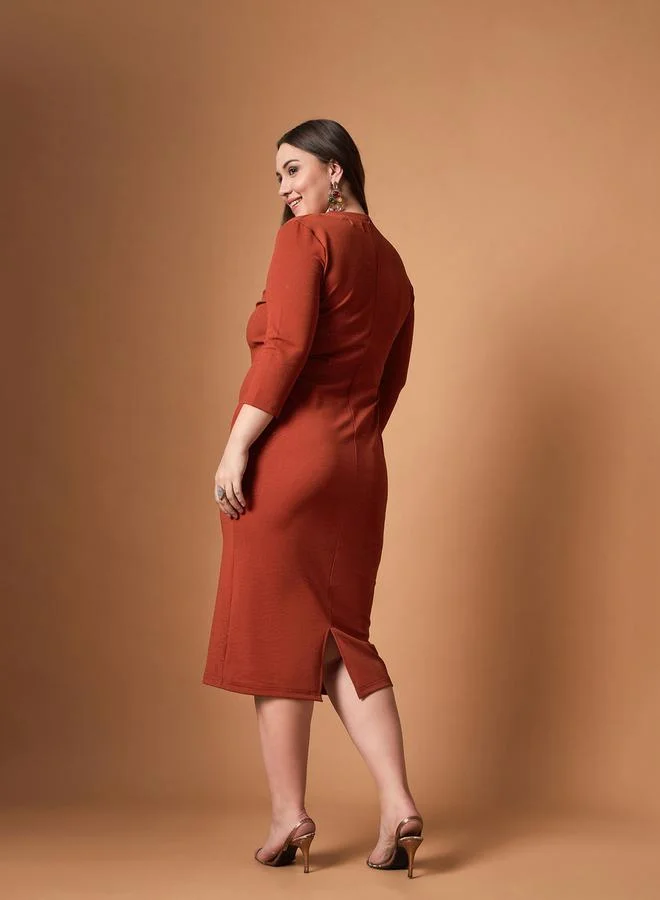 SASSAFRAS Terracotta Knit Dress