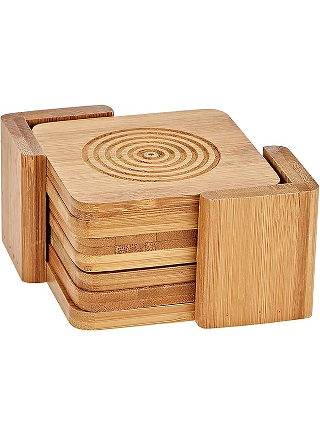 S-TOP Wood Coaster 11.5 X 7 cm, Brown - Image 1