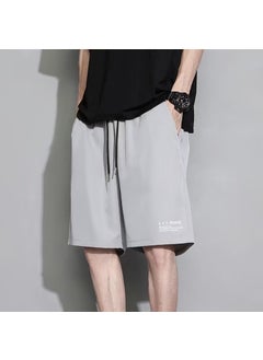 Sports Shorts Mens Fashionable Brand Summer Thin Five-point Pants Fashionable Outer Wear American Casual Pants Loose Large Size Basketball PantsK181-Ice Silk Shorts [Light Grey]] K181-Ice Silk Shorts [Light Grey]]