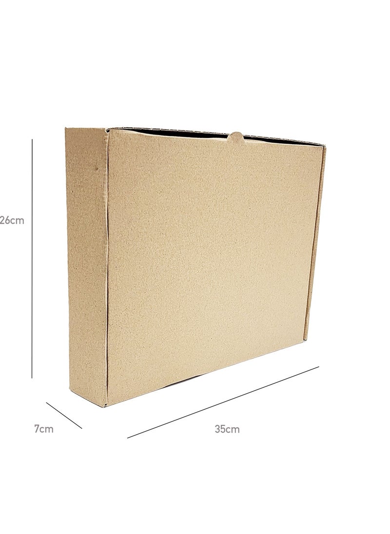 IDEAL PACK Ideal Pack Cardboard Delivery Boxes – 26 x 26 x 6.5 cm | 5-Pack | Durable Corrugated Cartons for Mailing, Packing, and Storage  - Image 3