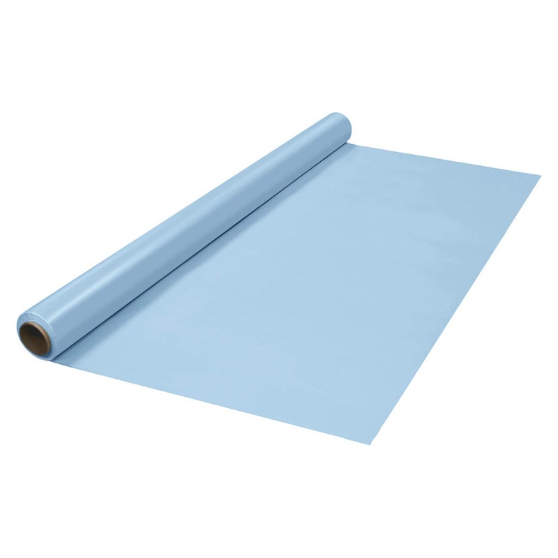 Party Essentials Plastic Banquet Table Roll Available in 27 Colors 40 x 100 Light Blue