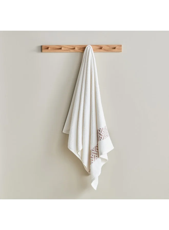 Home Box Opulence Serenity Turkish Cotton Jacquard Border Bath Towel 140 x 70 cm