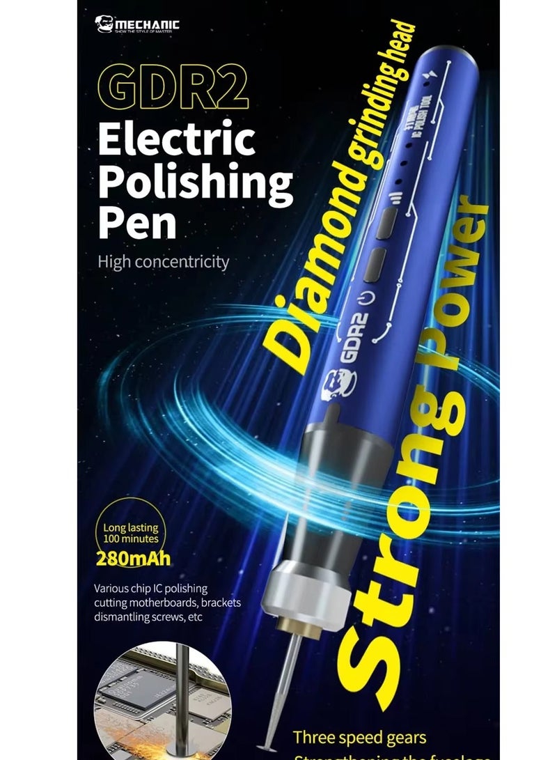 Mechanic GDR2 Electric Polishing Pen – Precision PCB & IC Repair Tool for Mobile Phone Motherboard, Chip & Electronics Maintenance - Image 3