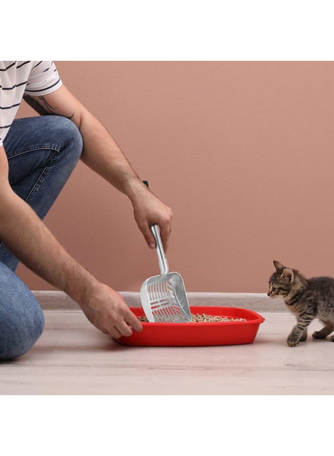 Hortsun Metal Cat Litter Scoop with Cat Litter Scoop Holder Deep Shovel Long Handle Detachable Stainless Steel Litter Sifter Scooper Caddy Kitty Cat Litter Scoop Cat Litter Scooper with Holder for Cat Kitty - Image 4