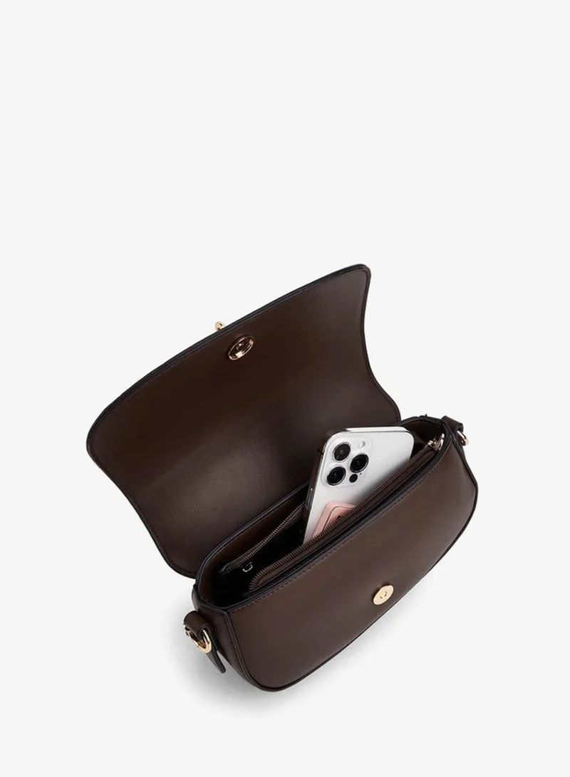 Paprika BROWN Solid Crossbody Bag With Chain Strap for Women | Best Price UAE