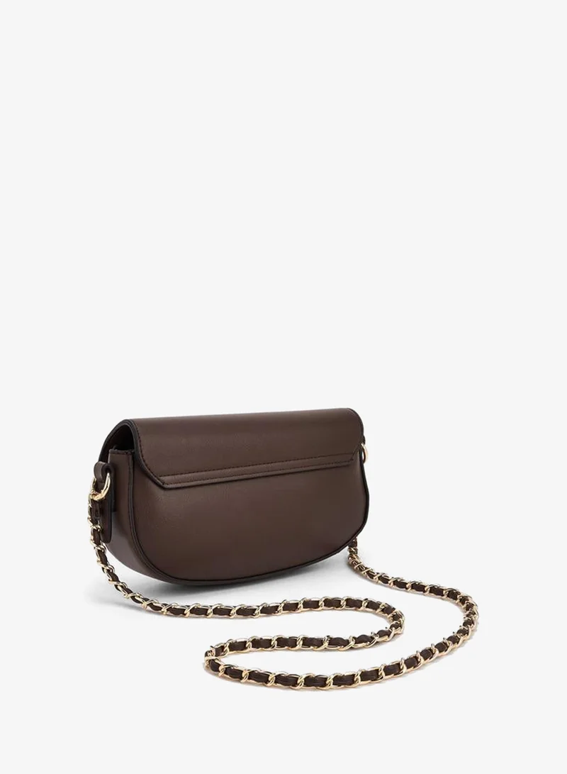 Paprika BROWN Solid Crossbody Bag With Chain Strap for Women | Best Price UAE