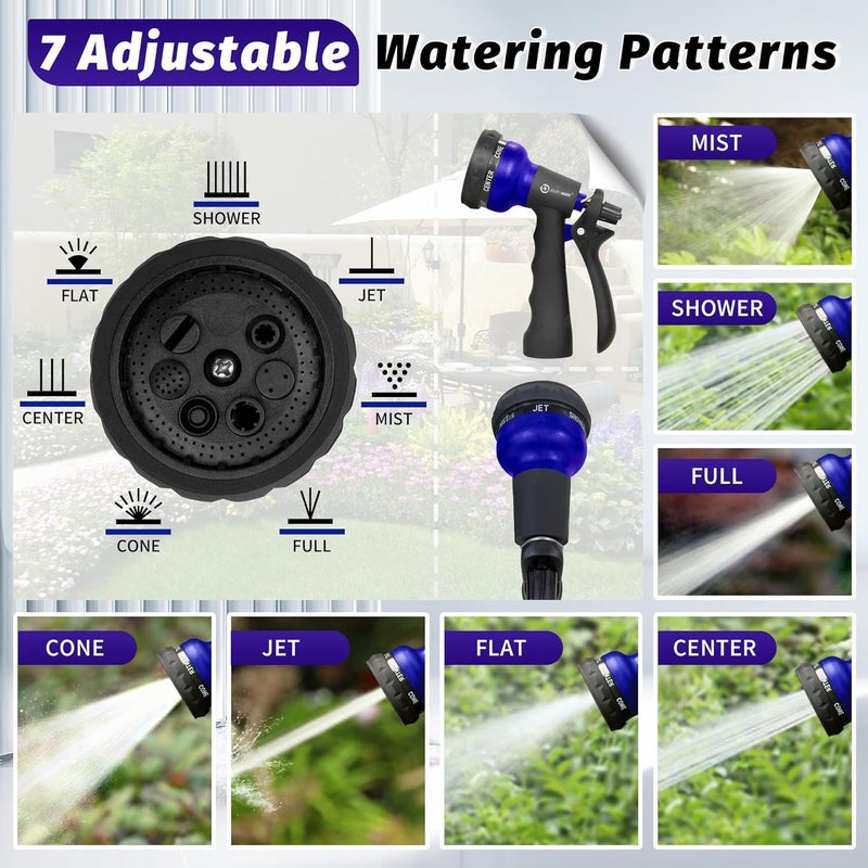 AUTOMAN Garden Hose Nozzle, Water Sprayer Nozzle with 7 Adjustable Watering Patterns,Slip Resistant Nozzle for Plants,Lawn,Washing Cars,Window Cleaning,Showering Pets & Outdoor Fun. - Image 2