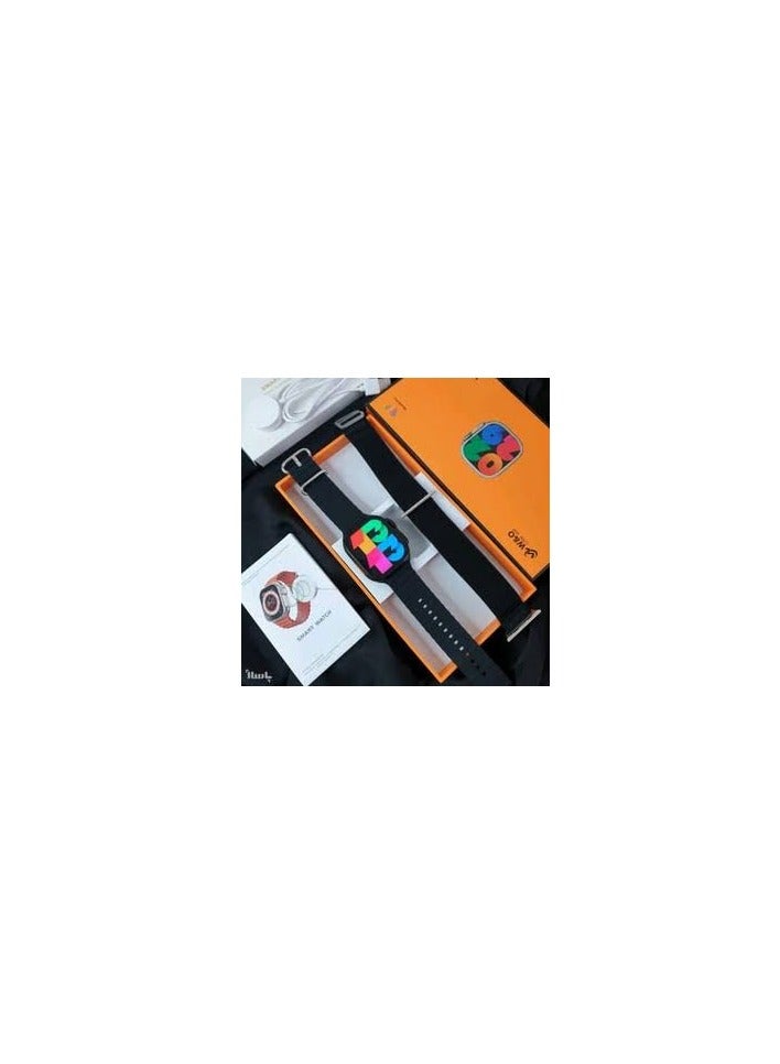 W&O X9ultra watch  Compatible with Android and iOS devices, allowing seamless integration with most smartphones. Additional features: Supports wireless charging, NFC, GPS, app notifications, making calls, music control, and IP68 water resistance. Black color - Image 1