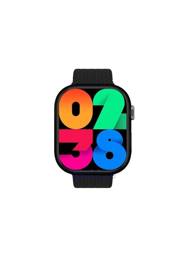 W&O X9ultra watch  Compatible with Android and iOS devices, allowing seamless integration with most smartphones. Additional features: Supports wireless charging, NFC, GPS, app notifications, making calls, music control, and IP68 water resistance. Black color - Image 3
