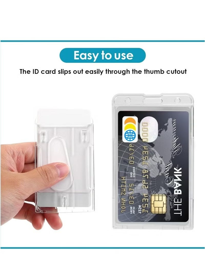 2 Pieces Transparent Card Case,Hard Plastic ID Credit Card Protector,Heavy Duty Badge Holders  - Image 3