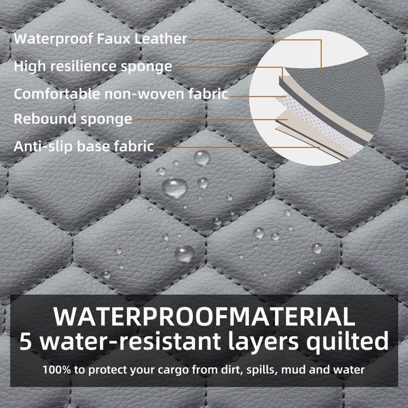 Elantrip 2PCs Front Car Seat Covers Leather Car Seat Protector Universal fit for Most Cars SUVs and Trucks Water Proof Seat Protector Gray - Image 2