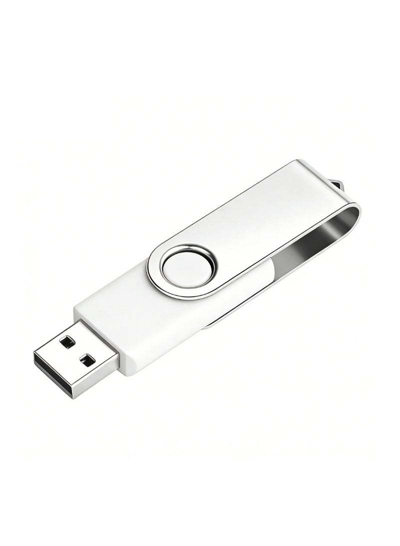 64 جيجا بايت محرك أقراص فلاش USB USB 2.0 محرك أقراص الإبهام قابل للطي عصا الذاكرة الدوار تصميم -White - Image 1