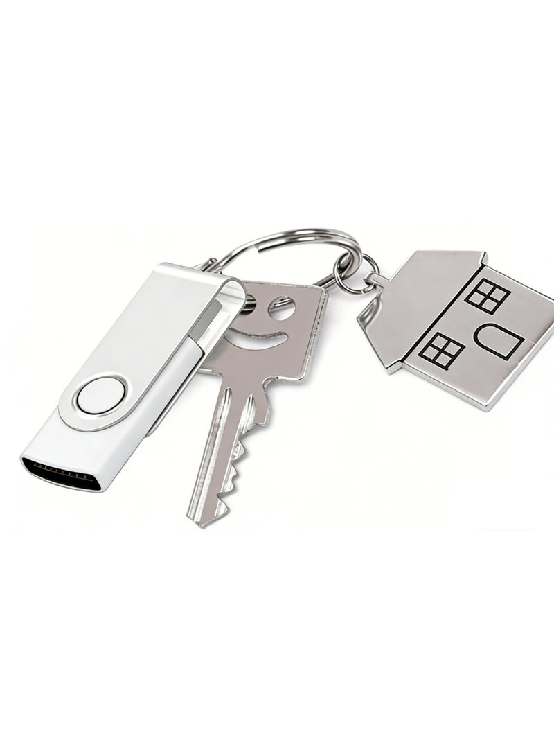 64 جيجا بايت محرك أقراص فلاش USB USB 2.0 محرك أقراص الإبهام قابل للطي عصا الذاكرة الدوار تصميم -White - Image 4