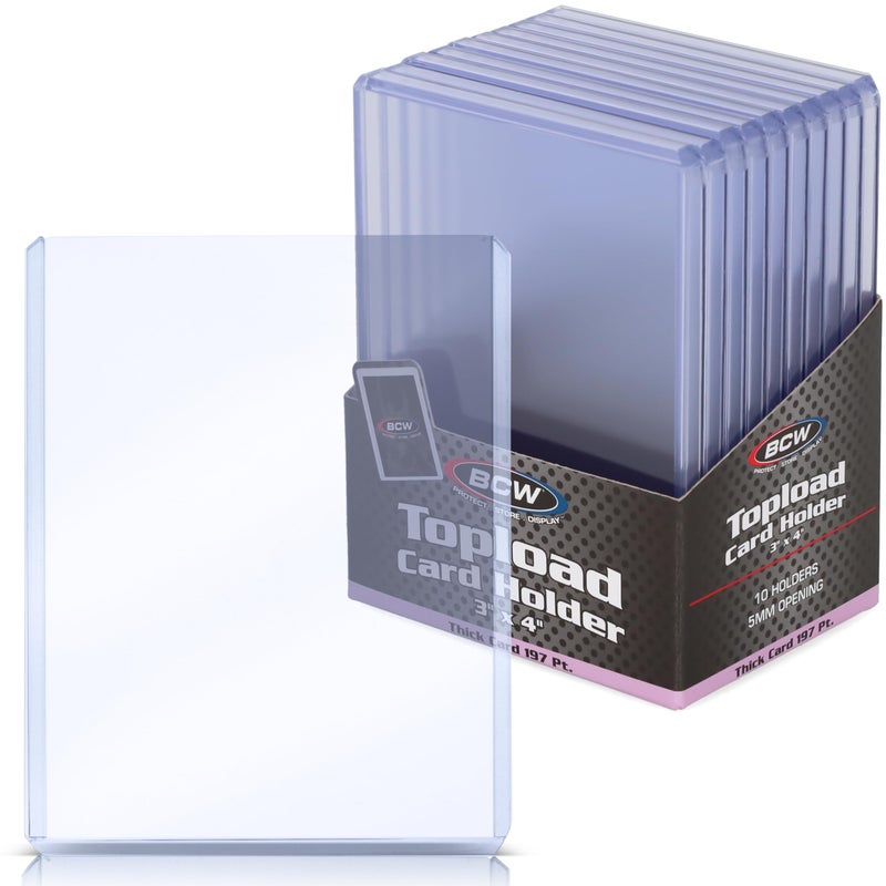 BCW 10 Brand Extra Super Thick Card Top Load for Baseball Cards 3 X 4 X 5 mm Thick Card Topload Holder 197 Pt - Image 2