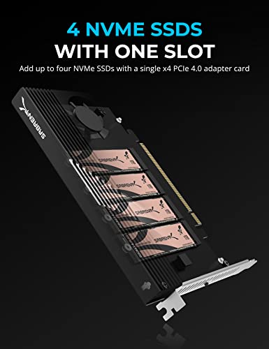SABRENT 4Drive NVMe SSD to PCIe 40 X 16 Adapter Card with Active Cooling ECP4BF - Image 3
