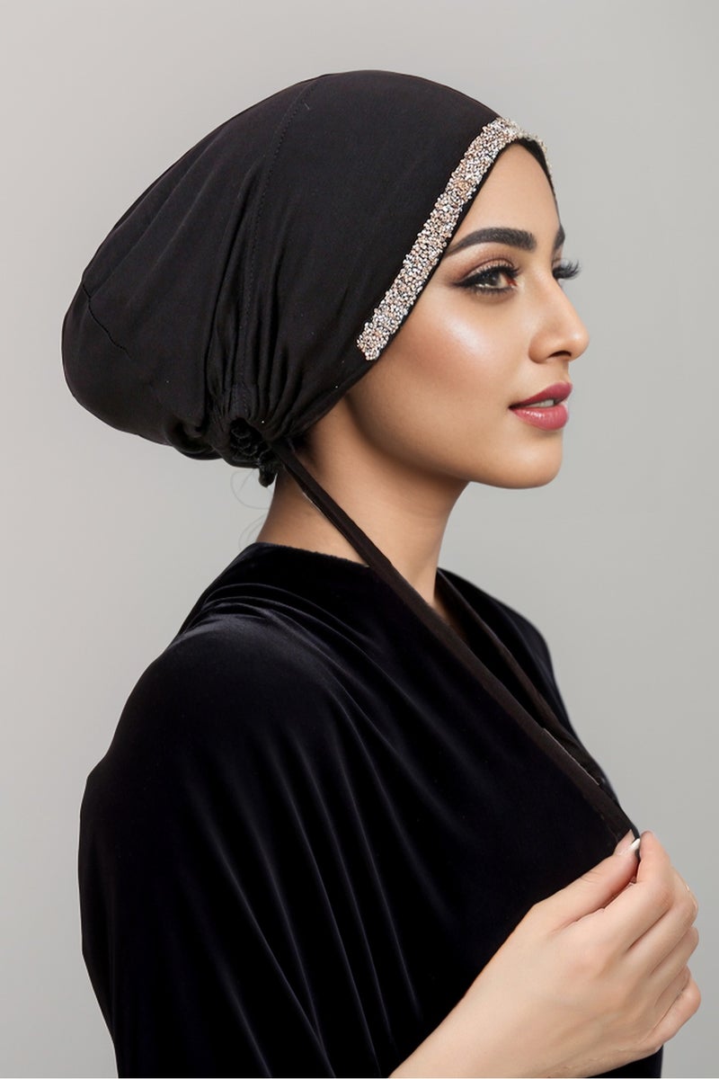 Solid Color Diamond Jersey Cotton Inner Hijab Elastic Modal Cotton Instant Hijab Muslim Women Hijab Undercap - Image 1