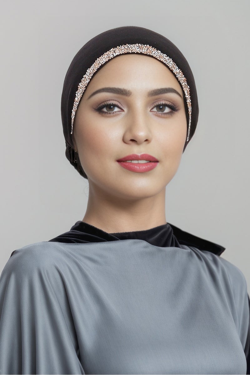 Solid Color Diamond Jersey Cotton Inner Hijab Elastic Modal Cotton Instant Hijab Muslim Women Hijab Undercap - Image 2